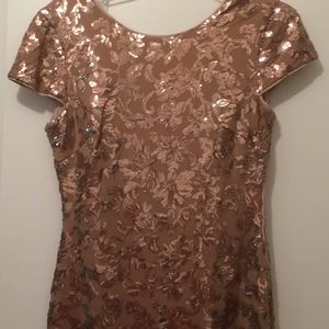 Rose Gold Sequin Calvin Klein Dress